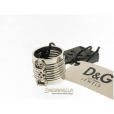 D&G anello Diva acciaio e swarovsky mis.10 referenza DJ0193 new
